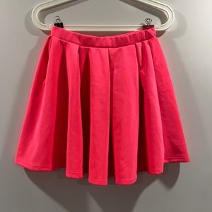 Hot Pink Mini Pleated Skirt